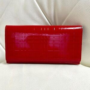 Burberry red leather wallet